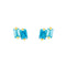 Ann Emerald Cut Light Blue Ombre Studs - 1